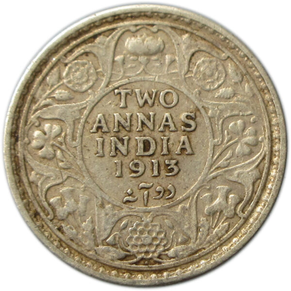 1913 Two Annas King George V Bombay Mint