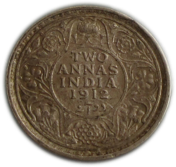 1912 Two Annas King George V Calcutta Mint AUNC