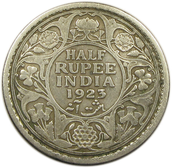 1923 Half Rupee King George V Calcutta Mint GK 1061