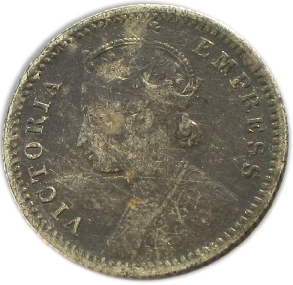 1878 Quarter Rupee Victoria Queen / Empress Calcutta Mint Rare - Image 2