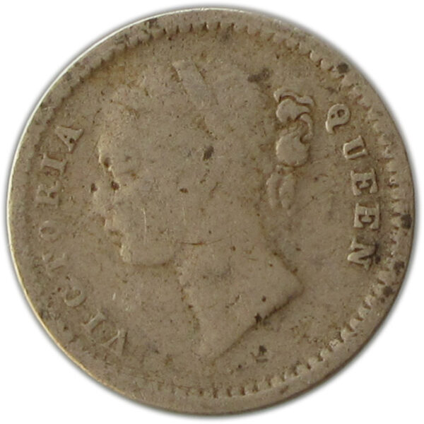 1841 Two Annas Queen Victoria Divided Legend Madras Mint Rare - Image 2