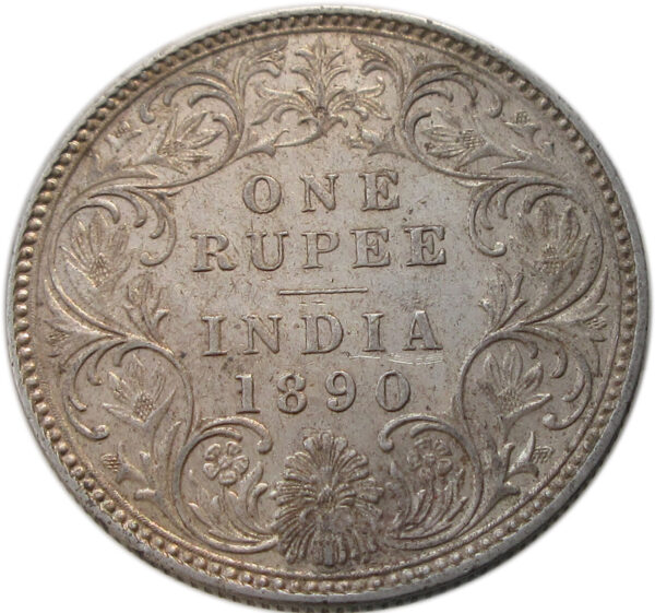 1890 Silver One Rupee Victoria Empress Bombay Mint