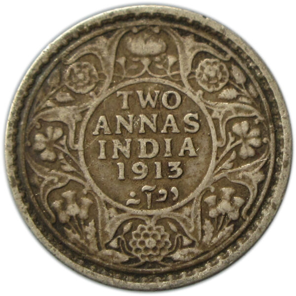 1913 Two Annas King George V Bombay Mint