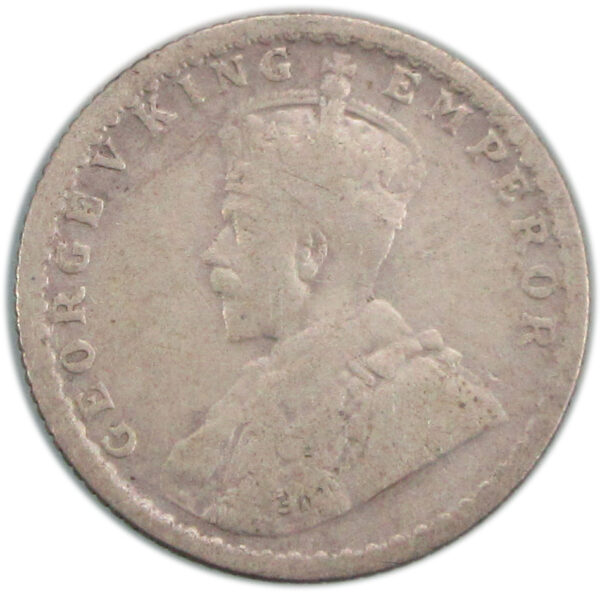 1916 1/4 Rupee King George V Calcutta Mint - Image 2