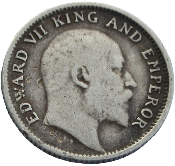 1905 1/4 Rupee King Edward VII Silver Coin