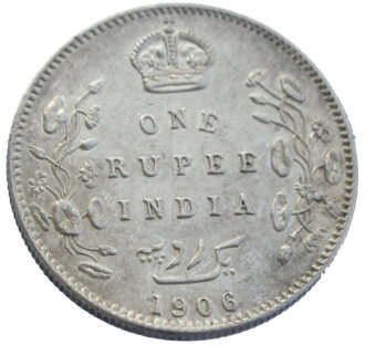1906 One Rupee King Edward VII Silver Coin