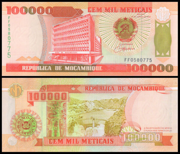 Mozambique 100000 Meticais Banknote 1993