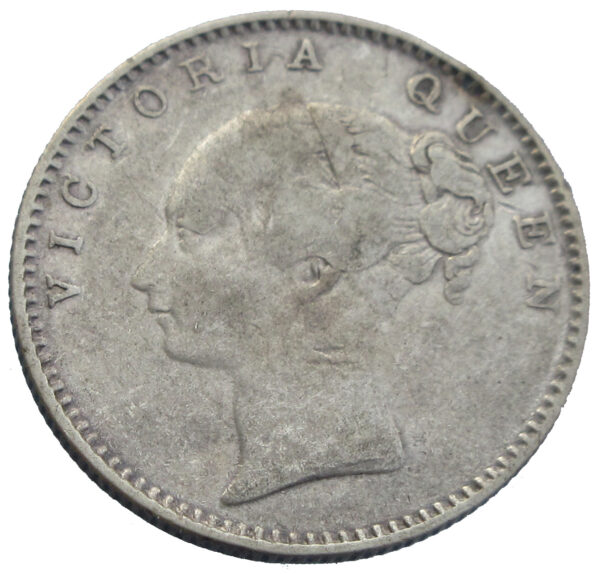 1840 Queen Victoria half rupee Continuous Legend Madras Mint