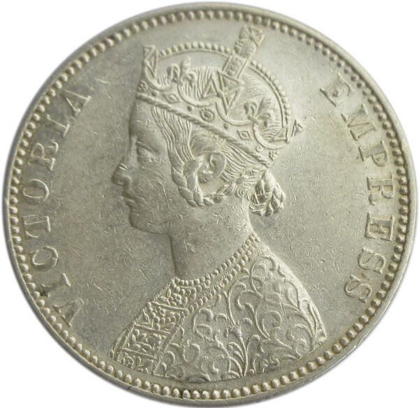 1901 Silver One Rupee Victoria Empress Bombay Mint - Image 2