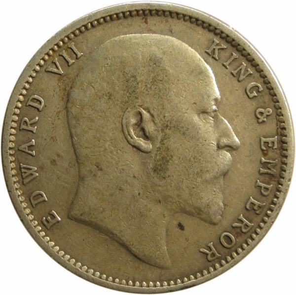 1903 One Rupee King Edward VII Bombay Mint Rare B Raised and No Dot - Image 2