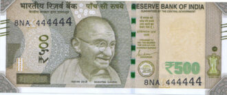 Rs 500 Fancy Ladder Number Note 444444- Gem 💎 UNC