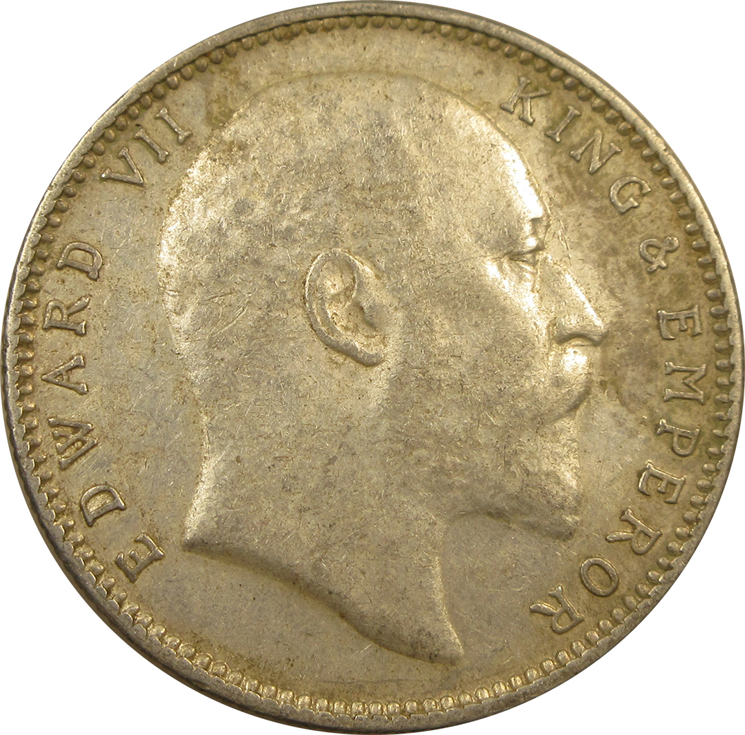 1903 One Rupee King Edward VII Bombay Mint Rare B Incused and No Dot | GK 926