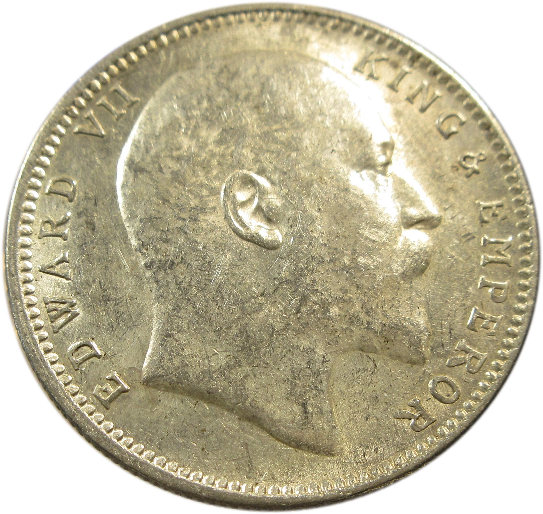 1907 One Rupee King Edward VII Bombay Mint No Dot GK 943 - Image 2