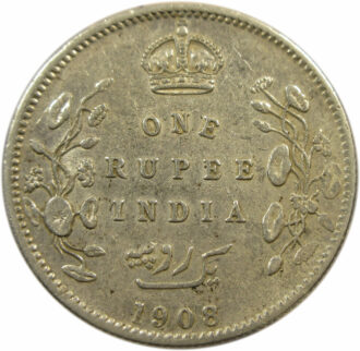1908 One Rupee King Edward VII Calcutta Mint | GK 946 | Key Date