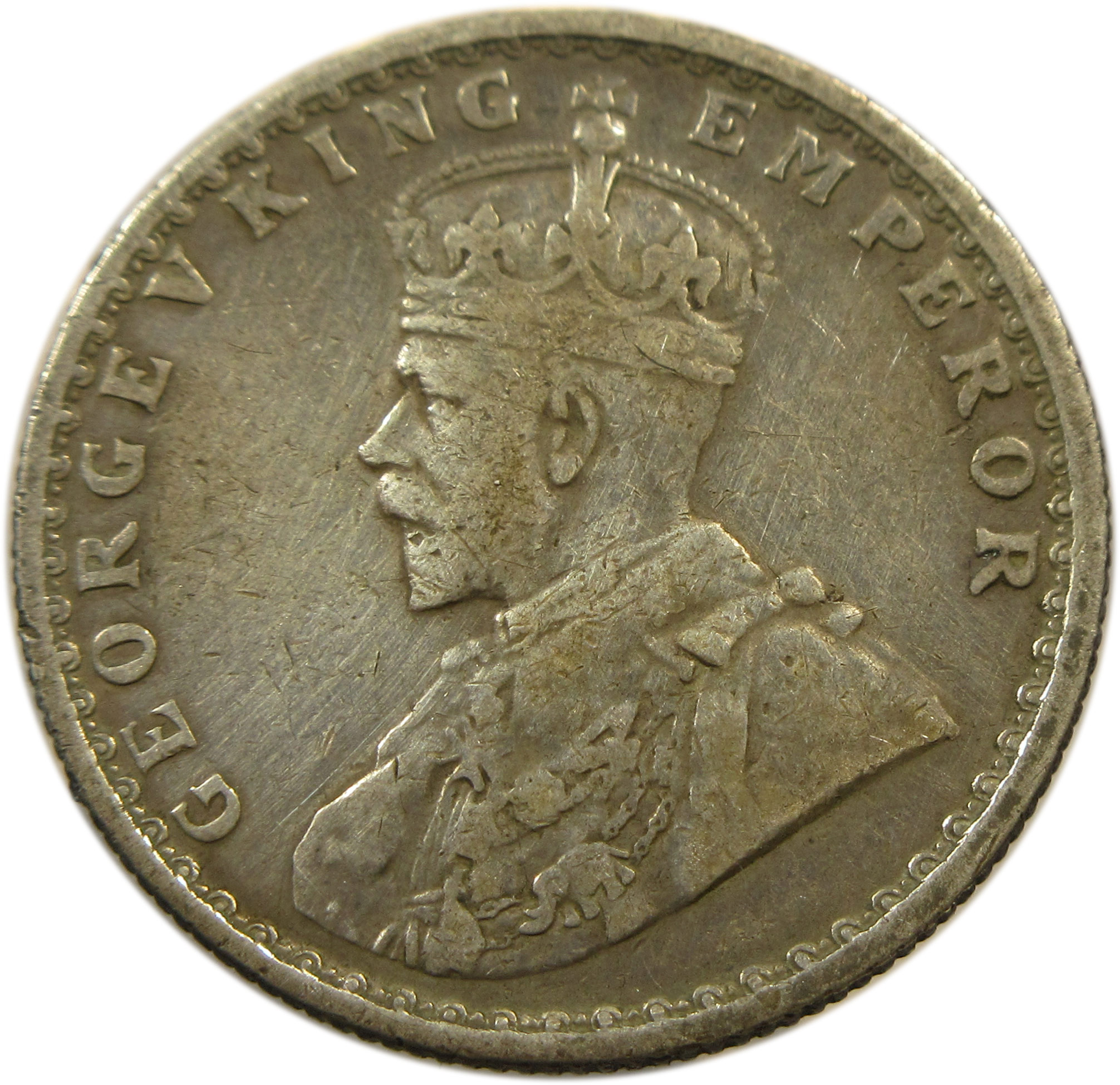 1916 Half Rupee King George V Bombay Mint GK 1054 - Image 2