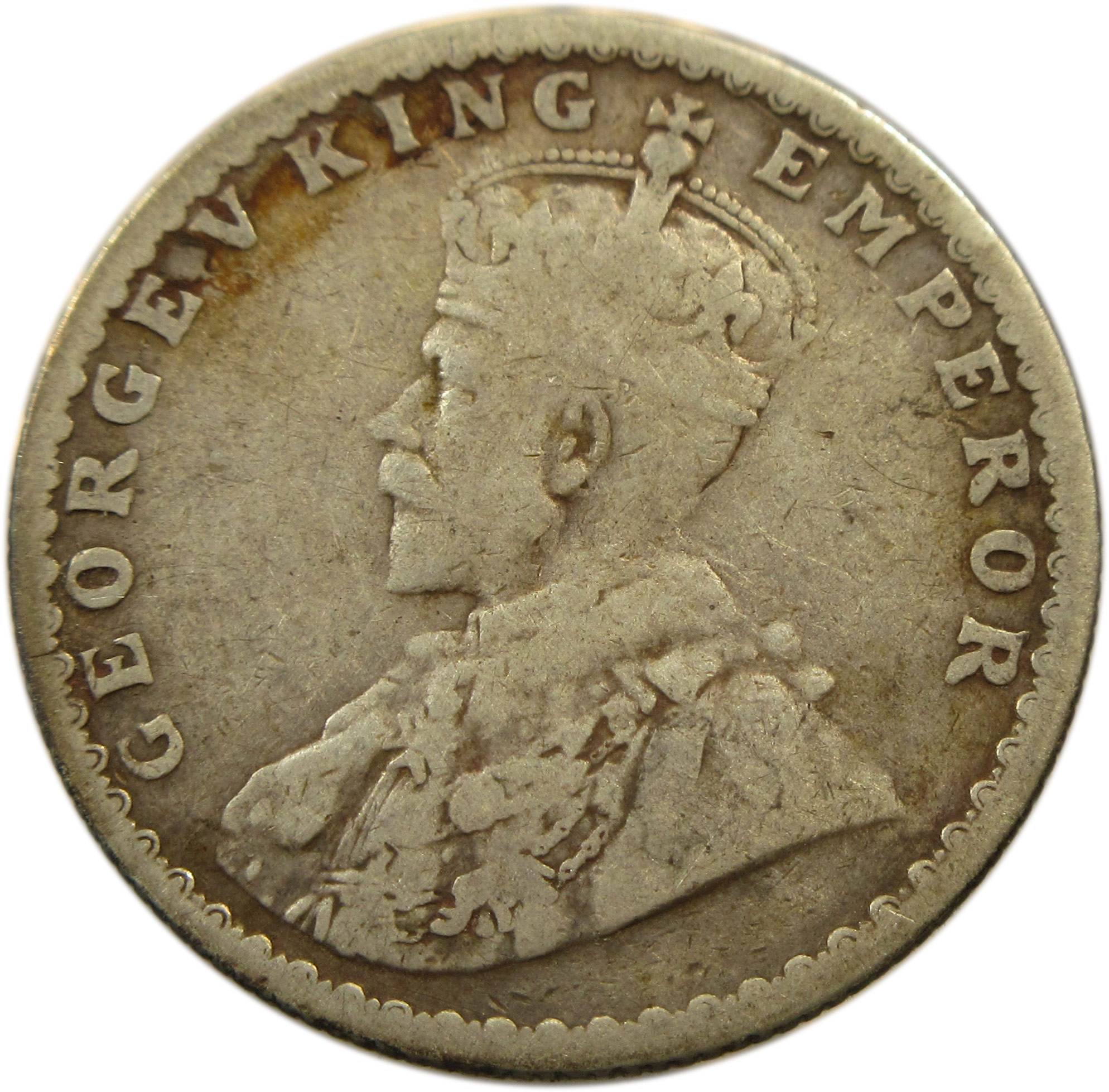 1918 Half Rupee King George V Bombay Mint Scarce GK 1056 - Image 2