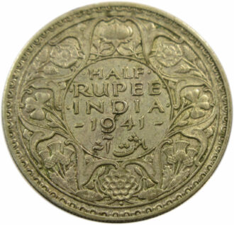 1941 Half Rupee King George VI Bombay Mint GK 1301