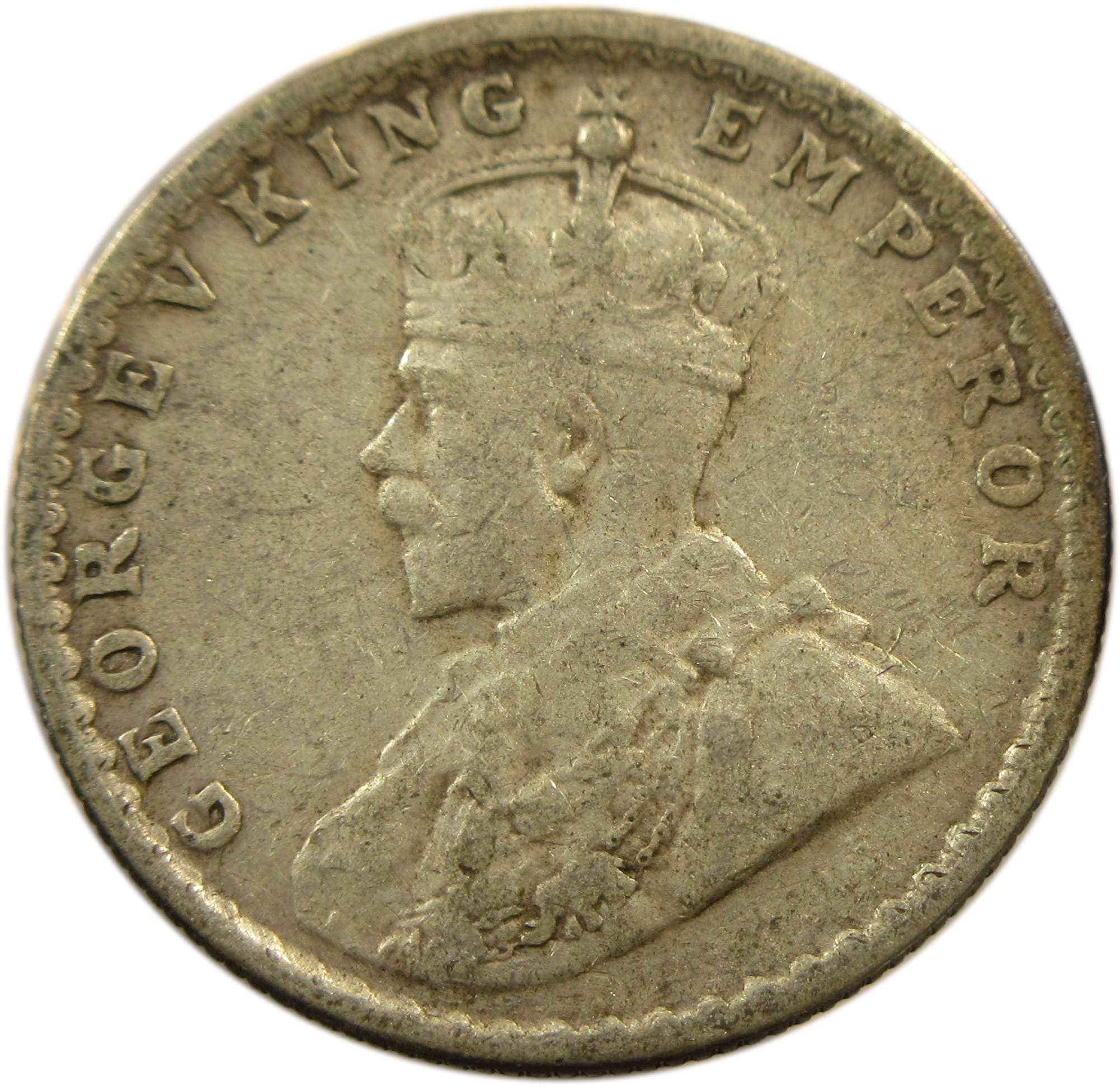 1918 Half Rupee King George V Bombay Mint Scarce GK 1056 - Image 2