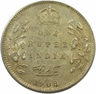 1908 One Rupee King Edward VII Calcutta Mint | GK 946