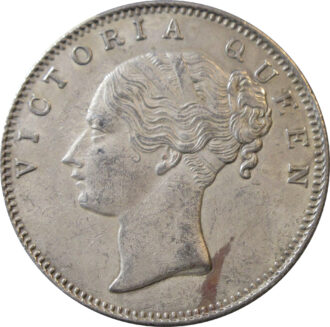 1840 One Rupee VICTORIA QUEEN Continuous Legend 19 Berries Bombay Mint Rare | GK 113