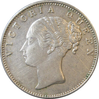 1840 One Rupee VICTORIA QUEEN Continuous Legend 19 Berries Calcutta Mint Rare | GK 81