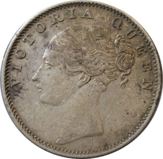 1840 One Rupee VICTORIA QUEEN Continuous Legend 35 Berries Bombay Mint Rare | GK 118