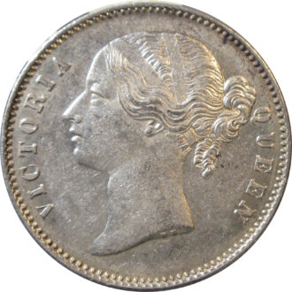 1840 Silver One Rupee Victoria Queen Divided Legend Calcutta Mint | GK 163 | AUNC