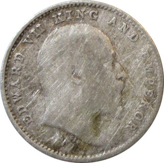 1903 Silver Two Annas Edward VII King Calcutta Mint Silver