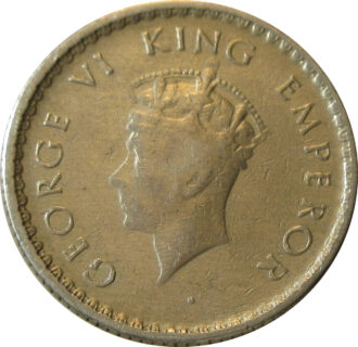1939 1/4 Rupee King George VI Calcutta Mint GK 1325