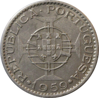 6 Escudos - Republic 1959 Portuguese India Nickel-Brass