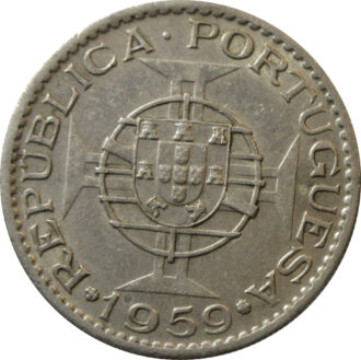 6 Escudos - Republic 1959 Portuguese India Nickel-Brass