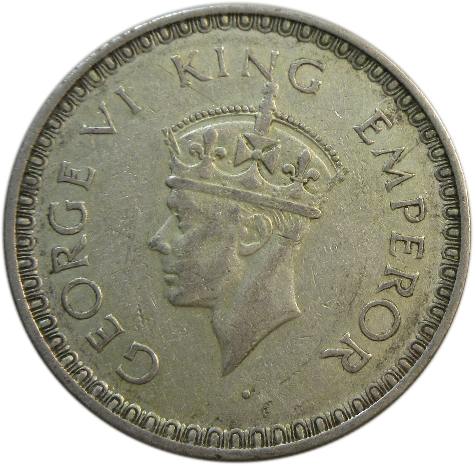1943 One Rupee King George VI Bombay Mint | GK 1272