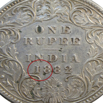 1882 one rupee GK 474 illustrated
