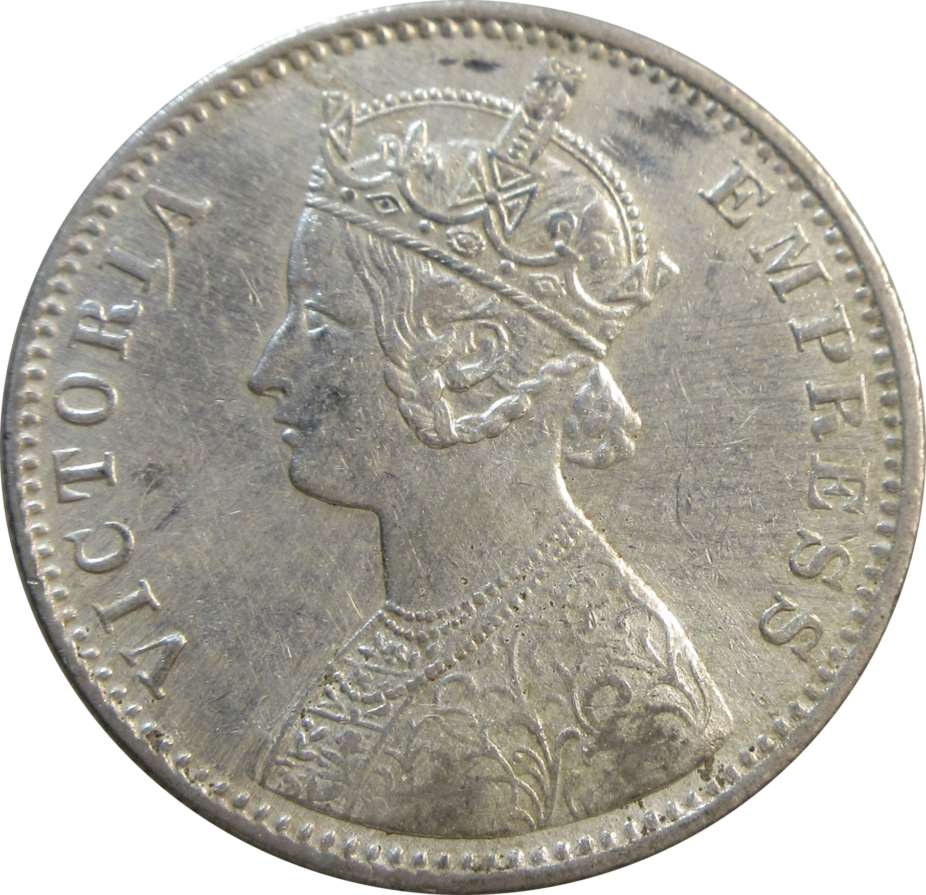1901 Queen Victoria One Rupee Silver Coin Calcutta Mint