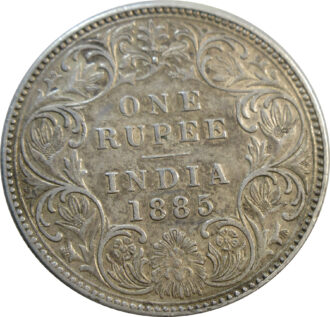 1885 one rupee silver coin Bombay mint