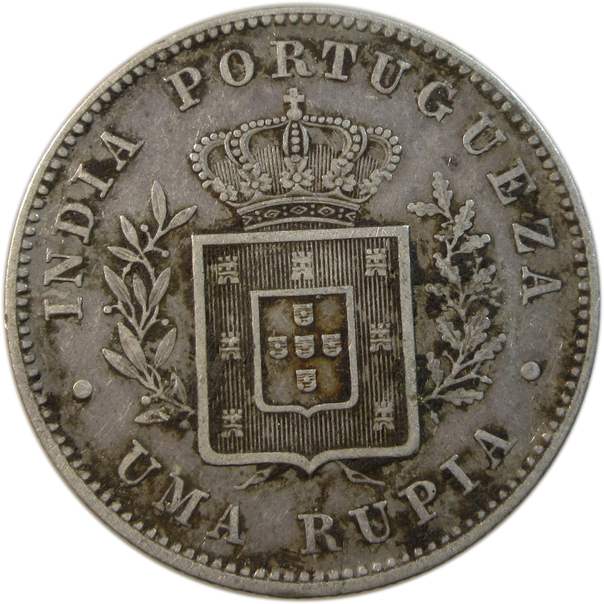 1 Rupia - Luíz I Calcutta Mint 1881 - Image 2