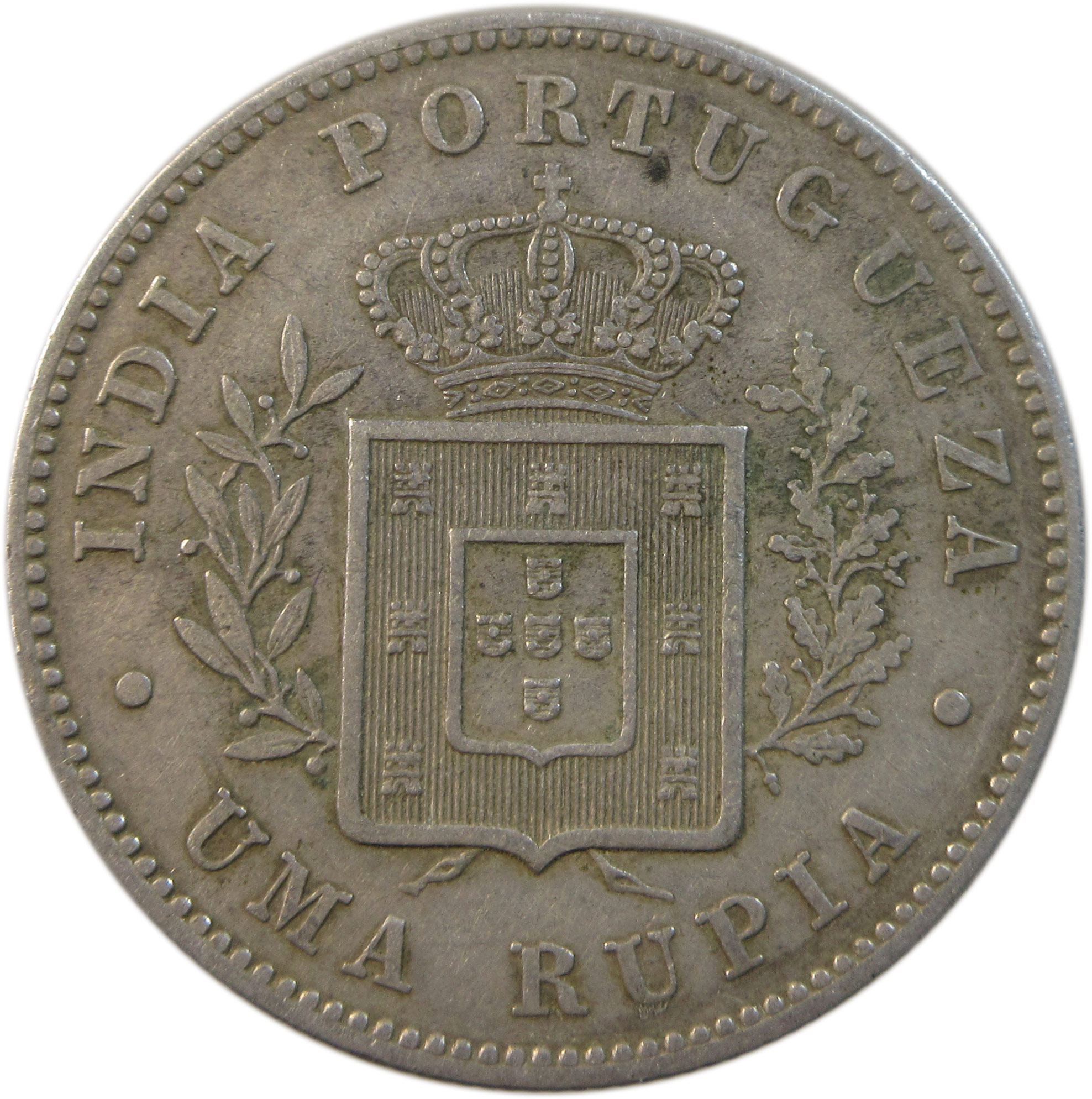1 Rupia - Luíz I Calcutta Mint 1882 | High grade with sharp details | Rare - Image 2