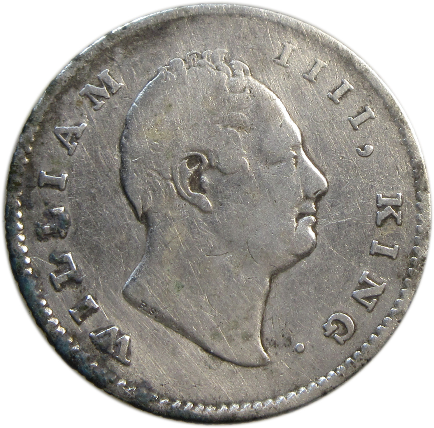 1835 Half Rupee William IV King Calcutta Mint Rare R.S Incused | GK 36 Rare