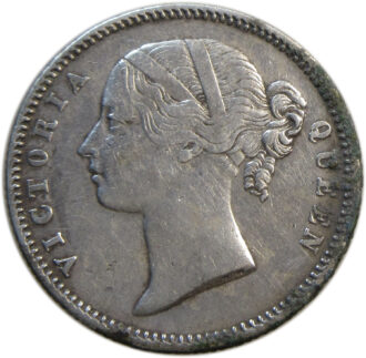 1840 1/2 Rupee Victoria Queen Calcutta Mint GK 188