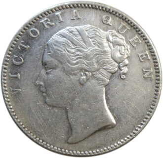 1840 One Rupee VICTORIA QUEEN Continuous Legend 19 Berries Bombay Mint Rare | GK 116