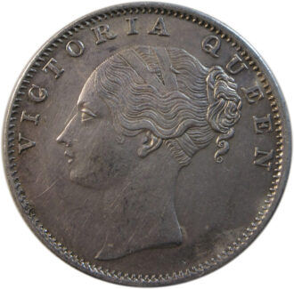 1840 One Rupee VICTORIA QUEEN Continuous Legend 35 Berries Calcutta Mint Rare | GK 93 Scarce