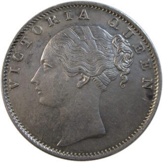 1840 One Rupee VICTORIA QUEEN Continuous Legend 35 Berries Calcutta Mint Rare | GK 93
