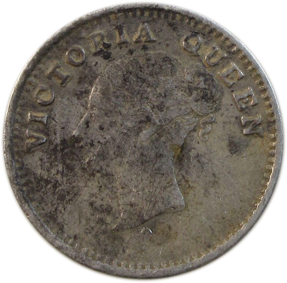 1841 Two Annas Queen Victoria Continuous Legend Madras Mint GK 138