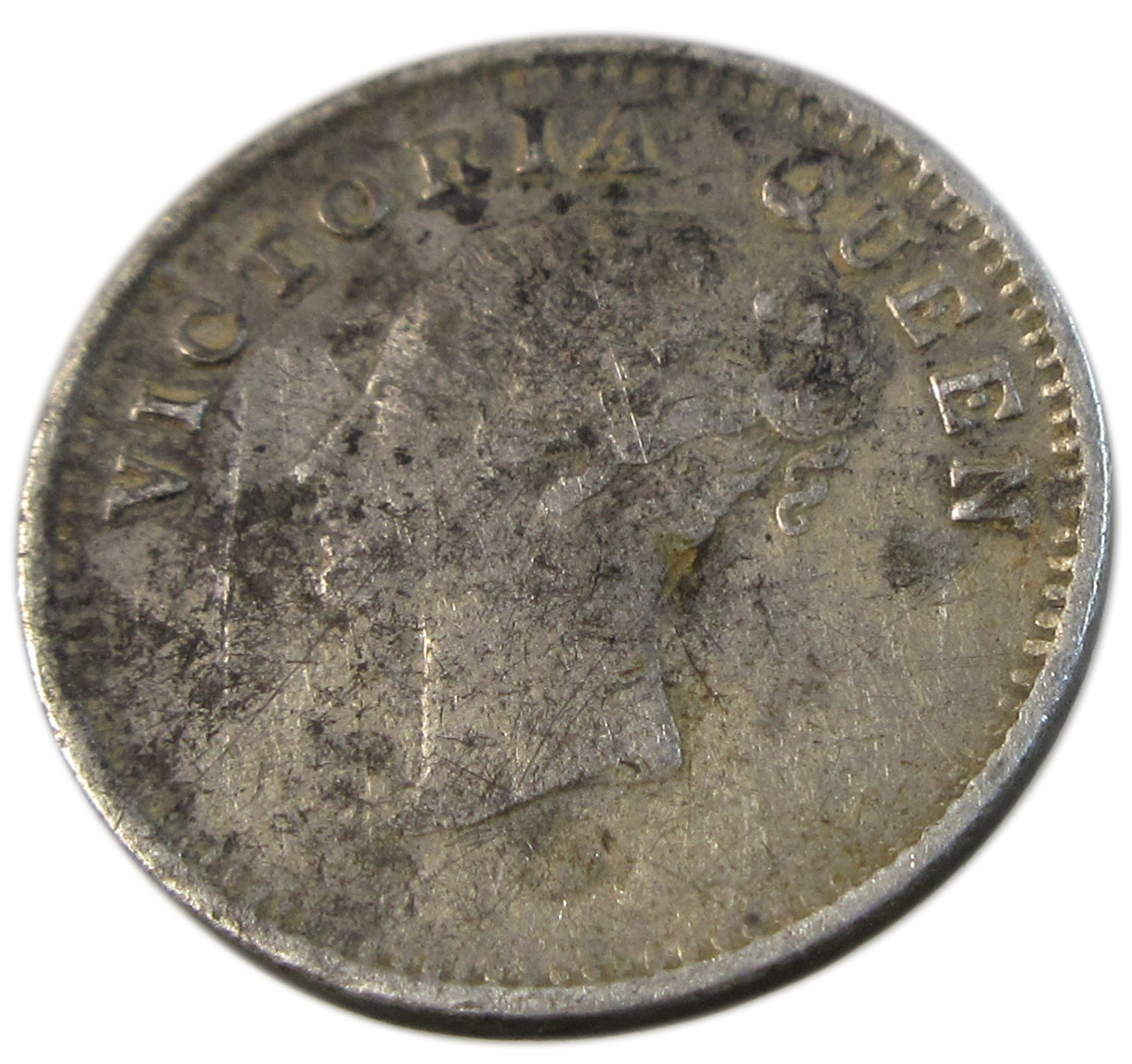 1841 Two Annas Queen Victoria Continuous Legend Madras Mint GK 138 - Image 2