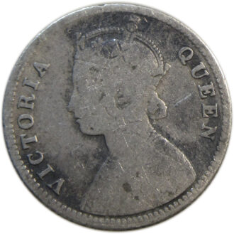 1876 1/4 Rupee Victoria Queen/Empress Calcutta Mint GK 669