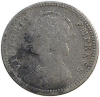 1890 1/4 Rupee Victoria Empress Calcutta Mint GK 719
