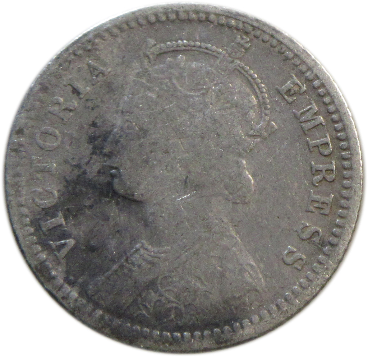 1890 1/4 Rupee Victoria Empress Calcutta Mint GK 719