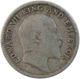 1907 1/4 Rupee King Edward VII Calcutta Mint