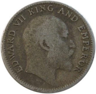 1907 1/4 Rupee King Edward VII Calcutta Mint