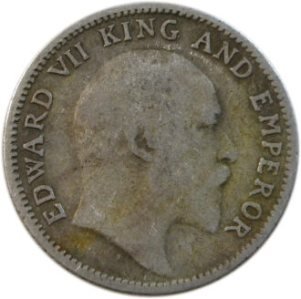 1907 1/4 Rupee King Edward VII Calcutta Mint